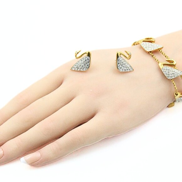 Splendid SWAROVSKI Crystals Swan Bracelet Earrings Set - Picture 4 of 7